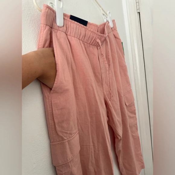 Gap Mid Rise Easy Linen-Blend Ankle Pants Casual Cargo Size Large Petite NWT - Picture 4 of 11